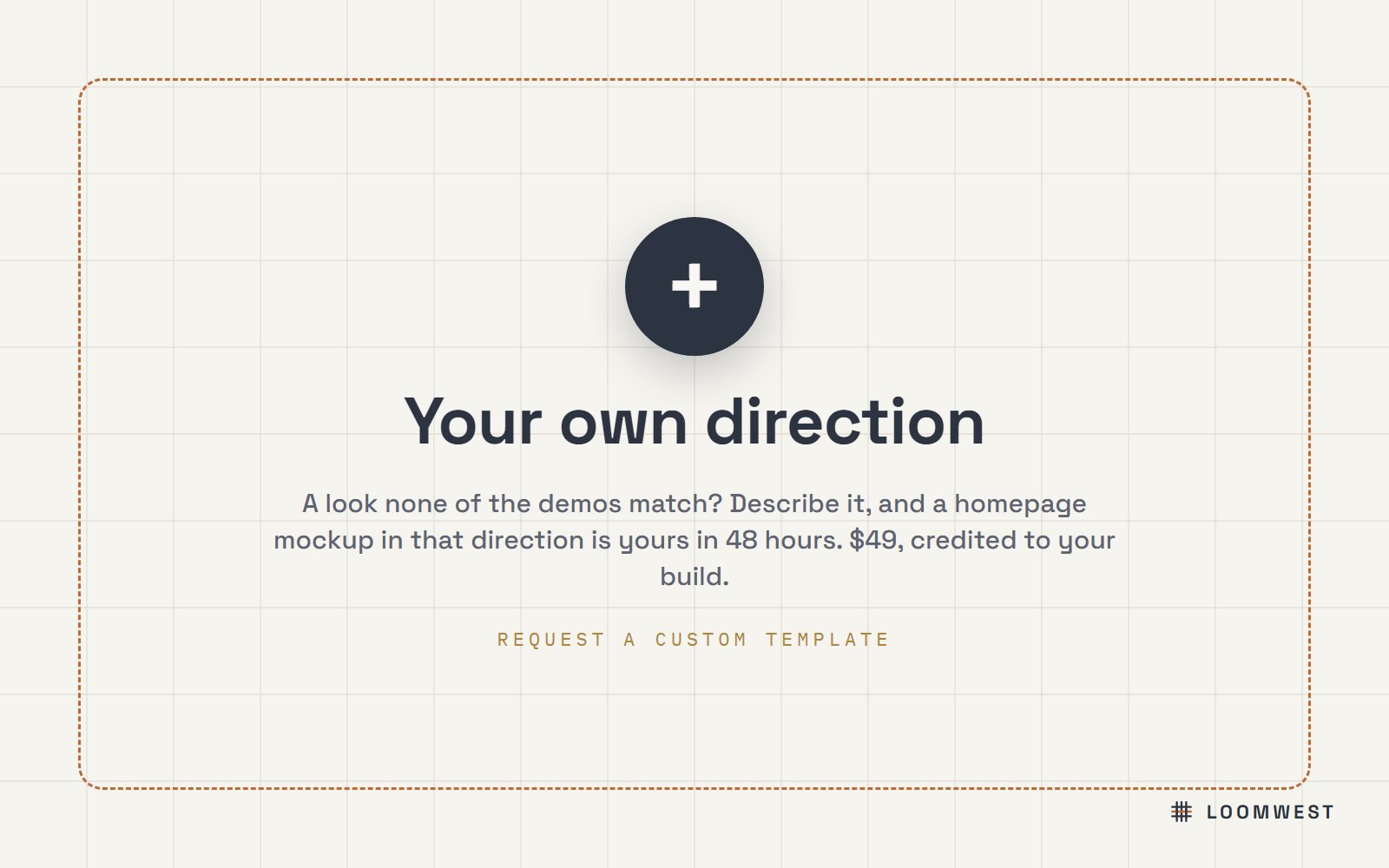 An invitation to request a free homepage preview in your own design direction